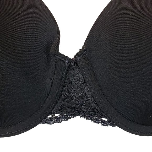 Wacoal French Garden Seamless Underwire T-Shirt Bra Black 36D - Picture 6 of 8